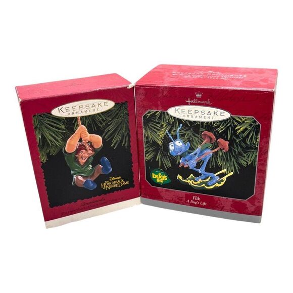 Hallmark Keepsake Ornaments Disneys A Bugs Life & Hunchback Of Notre Dame Lot - Picture 1 of 10